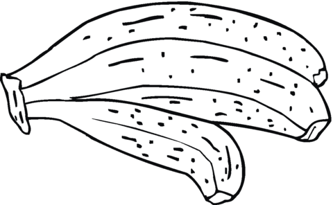 Hand Of 3 Bananas Coloring Page